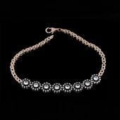 Rose Altın Kapmala Elmas Montür Gümüş Bileklik thumbnail 1