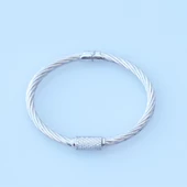 Zirkon Taşlı Burgu Modeli Gümnüş Kelepçe thumbnail 2