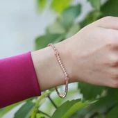 Elmas Montür Modeli Su Yolu Rose Gold Kaplama Gümüş Bileklik thumbnail 2