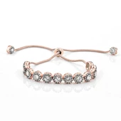 Rose Altın Kaplama Elmas Montür Asansörlü Gümüş Bileklik thumbnail 1