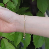 Üçlü Trend Geçme Zincirli Nazar Boncuklu Gold Kaplama Hallow Gümüş Bileklik thumbnail 2