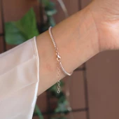 Göz Figürlü Zirkon Taşlı Rose Gold Kaplama Su Yolu Bileklik thumbnail 5