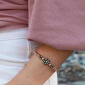 Topaz Modeli Altın Kaplama Gümüş Kelepçe thumbnail 1