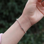 Mistik Topaz Taşlı Su Yolu Gümüş Bileklik thumbnail 3