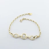 Yuvarlak Gold Kaplama Gümüş Hallow Bileklik thumbnail 2