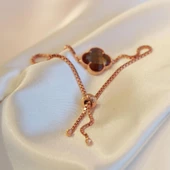 İkonik Alhambra Yonca Zultanit Taşlı Rose Gold Kaplama Asansörlü Bileklik thumbnail 2