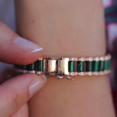 Peridot Taşlı Rose Gold Kaplama Gümüş Bileklik thumbnail 1