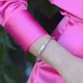 Zirkon Taşlı Burgu Modeli Gümnüş Kelepçe thumbnail 1