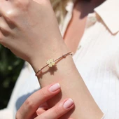 Yonca Şeklinde Sarı Zirkonlu Bileklik thumbnail 3