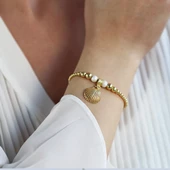 İstiridye Gold Kaplama Gümüş Bileklik thumbnail 1