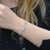 Apm Monaco Model Kayar Halkalı Zirkon Taşlı 925 Ayar Gümüş Kelepçe thumbnail 1