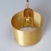 925 Ayar Gümüş Üzerine Gold Kaplama 19 Sıra Trabzon Kelepçe thumbnail 5