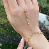 Rose Gold Kaplama Kehribar Taş 925 Ayar Gümüş Şahmeran thumbnail 3