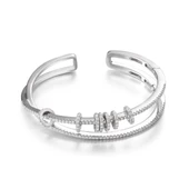 Apm Monaco Model Kayar Halkalı Zirkon Taşlı 925 Ayar Gümüş Kelepçe thumbnail 4