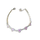 Pembe Kalp Gold Kaplama Gümüş Bileklik thumbnail 4