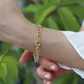 Gurmet Modeli Gold Kaplama Hallow Bileklik thumbnail 1