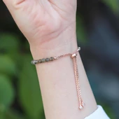 Peridot Taşlı Asansörlü Rose Gold Kaplama Gümüş Bileklik thumbnail 2