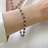 Turmalin Taşlı Su Yolu Otantik Gümüş Bileklik thumbnail 3