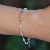 Mini Baget Taşlı Gümüş Bileklik thumbnail 2