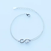 Sonsuzluk Modeli Kalp Taş Detaylı Gümüş Bileklik thumbnail 3