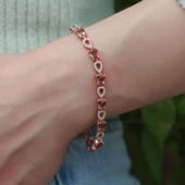 Zultanit Taşlı Damla Su Yolu Rose Gold Kaplama Gümüş Bileklik thumbnail 3