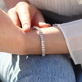 Baget Taşlı Su Yolu Gümüş Bileklik thumbnail 2