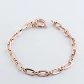 Trend Geçme Zincirli Rose Gold Kaplama Hallow Bileklik thumbnail 2