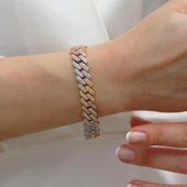 Fizyon Gurmet 3 Renkli Zirkon Taşlı Gümüş Bileklik thumbnail 3