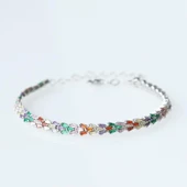 Renkli Zirkon Taşlı Başak Gümüş Bileklik thumbnail 2