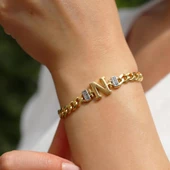 Kişiye ÖzelHarf Gümüş Gurmet Bileklik thumbnail 3