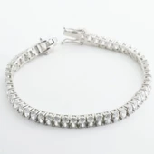 Damla Modeli Su Yolu Zirkon Taşlı Gümüş Bileklik thumbnail 4