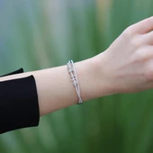 Apm Monaco Model Kayar Halkalı Zirkon Taşlı 925 Ayar Gümüş Kelepçe thumbnail 3