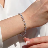 Çiçek Renkli Zirkon Taşlı Gümüş Bileklik thumbnail 1