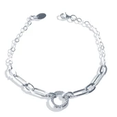 Fortuna Trend Halka Zirkon Taşlı Gümüş Bileklik thumbnail 2