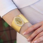 925 Ayar Gümüş Üzerine Gold Kaplama 19 Sıra Trabzon Kelepçe thumbnail 3