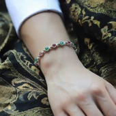 Turmalin Taşlı Su Yolu Otantik Gümüş Bileklik thumbnail 2