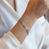 Hasır Kalpli Gümüş Bileklik thumbnail 4