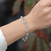 Doğal Taşlı Su Yolu Gümüş Bileklik thumbnail 3