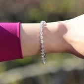 Mini Elips Su Yolu Sky Diamond Gümüş Bileklik thumbnail 1