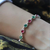 Turmalin Taşlı Su Yolu Otantik Gümüş Bileklik thumbnail 4