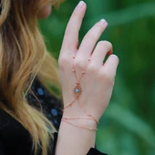 Göz Mineli Rose Gold Kaplama 925 Ayar Gümüş Şahmeran thumbnail 2