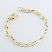 Trend Geçme Zincirli Gold Kaplama Hallow Bileklik thumbnail 4