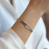 Düğüm Taşlı Gümüş Kelepçe thumbnail 1