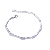 Zirkon Taşlı İnce Düğme Modeli Gümüş Bileklik thumbnail 2