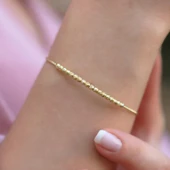 Gold Kaplama Dorika Gümüş Bileklik thumbnail 1