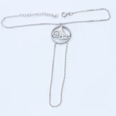 Zirkon Taşlı Osmanlı Tuğrası 925 Ayar Gümüş Şahmeran thumbnail 2