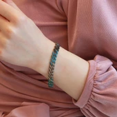 Rainbow Zirkon Taşlı Gurmet Modeli Zincir Kadın Bileklik thumbnail 2