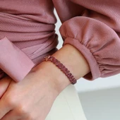 Mor Taşlı Gurmet Model Gümüş Zincir Kadın Bileklik thumbnail 1