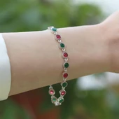 Turmalin Taşlı Su Yolu Otantik Gümüş Bileklik thumbnail 5