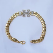 Kişiye Özel Taşlı Harf Gümüş Gurmet Bileklik thumbnail 4